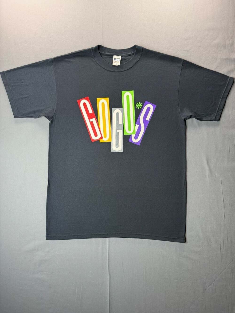 Vintage Y2K Go-Go's Graphic T-Shirt Size L Navy Blue Cotton Band Tee